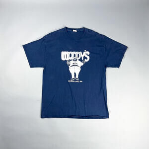 Vintage Graphic T-Shirt | Navy Blue Hamburger Joint 'Woody's' T-Shirt